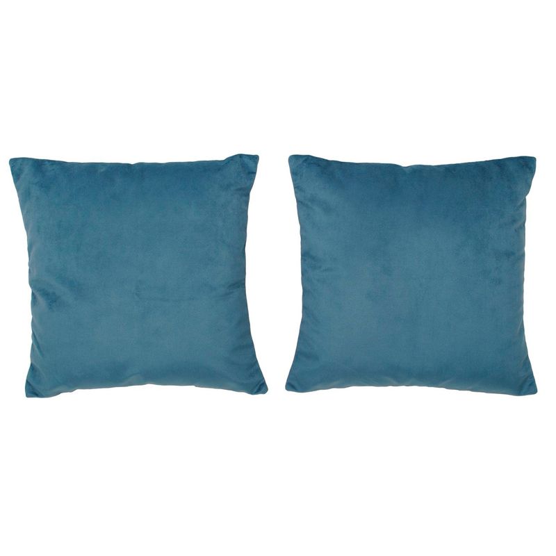 MASEL - Set 2 Cojines Felpa Velvet Petroleo