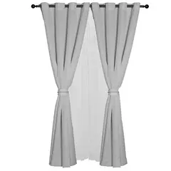 MASEL - Set De Cortinas Barbara 8 Piezas Gris140 X 225.
