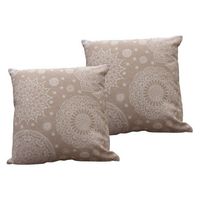 Set 2 Cojines Terraza 50 X 50 Lona Jalebi Beige