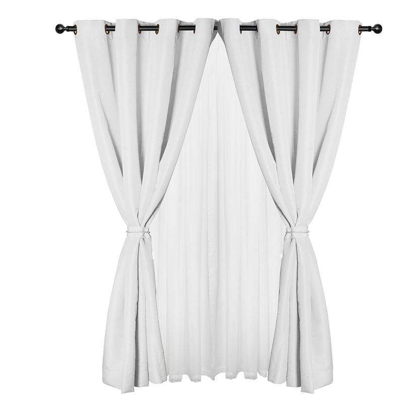 MASEL - Set Cortina Yasmin 8 Pzas  blanco 140 X 225