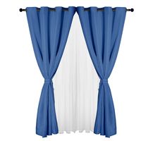 Set Cortina Yasmin 8 Pzas 140 X 225 tela Azul