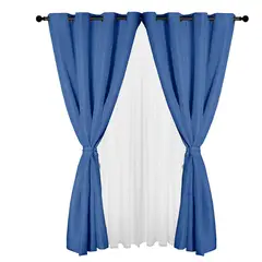 MASEL - Set Cortina Yasmin 8 Pzas 140 X 225 tela Azul