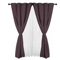 Set Cortina Yasmin 8 Pzas 140 X 225 tela chocolate