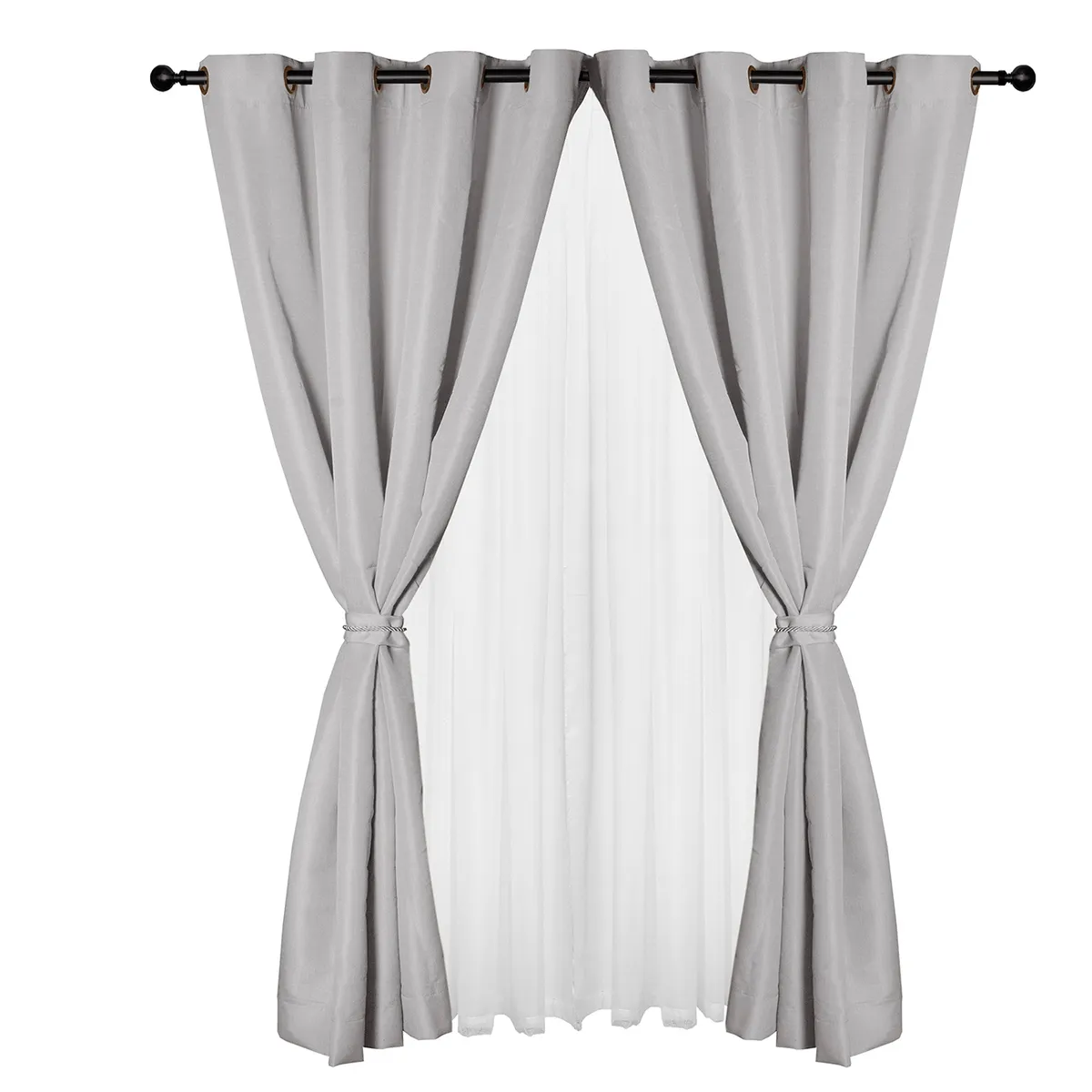 MASEL - Set Cortina Yasmin 8 Pzas   Gris 140 X 225