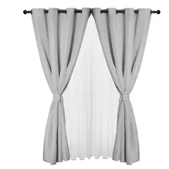 MASEL - Set Cortina Yasmin 8 Pzas  Gris 140 X 225
