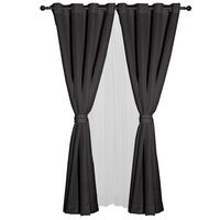 Set Cortinas Barbara 8 Piezas Negro 140X225