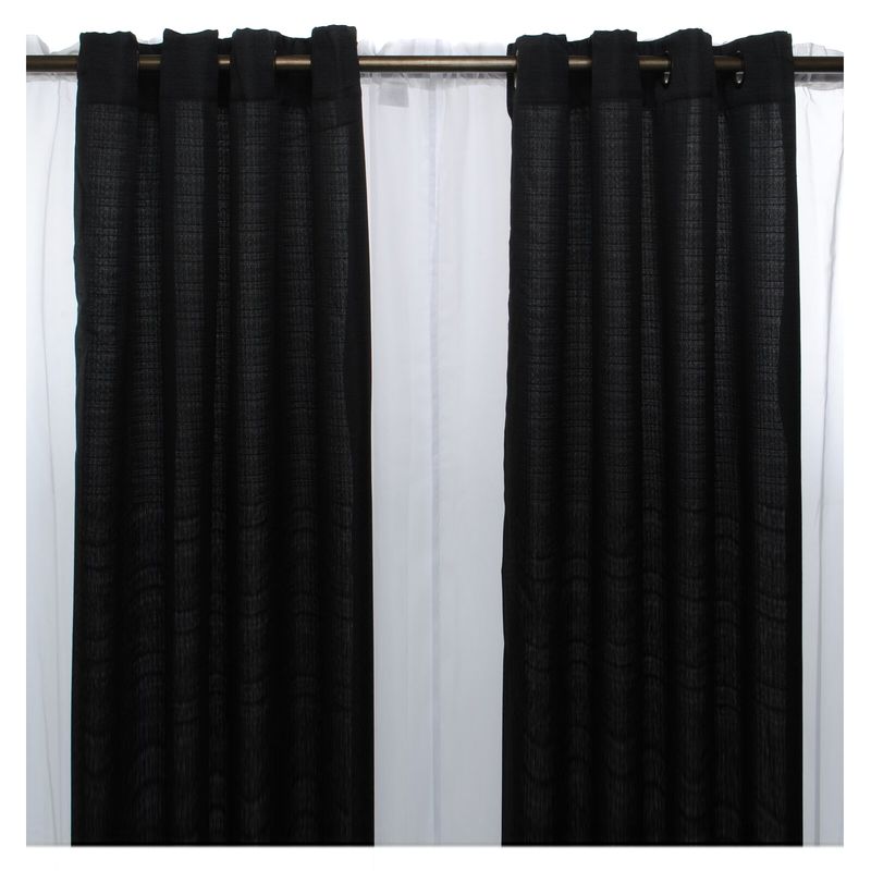 MASEL - Set Cortinas Barbara 8 Piezas Negro 140X225