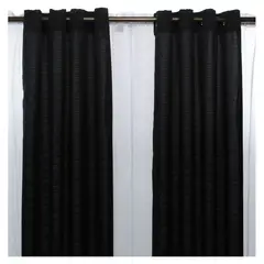 MASEL - Set Cortinas Barbara 8 Piezas Negro 140X225