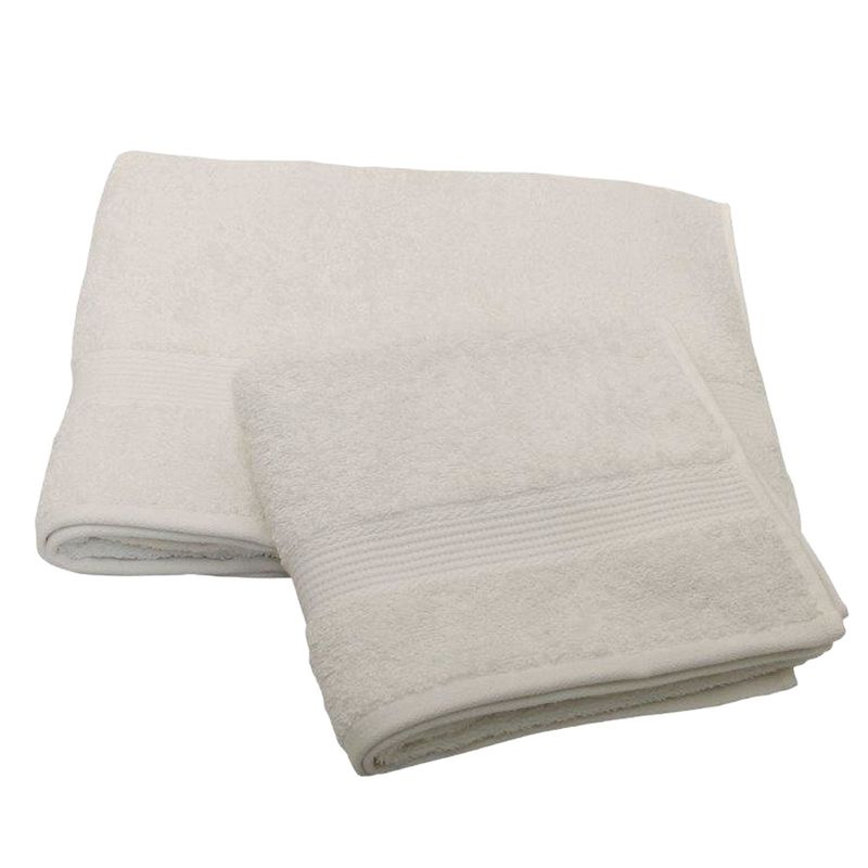 MASEL - Set 2 Toallas Florentino 100% Algodon  Blanco