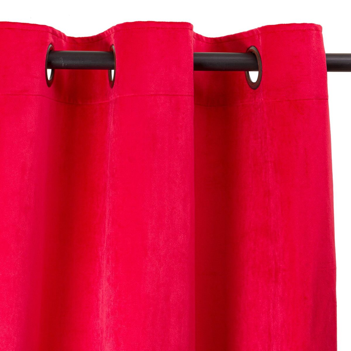 MASEL - Cortina Felpa New Velvet Rojo 140 X220