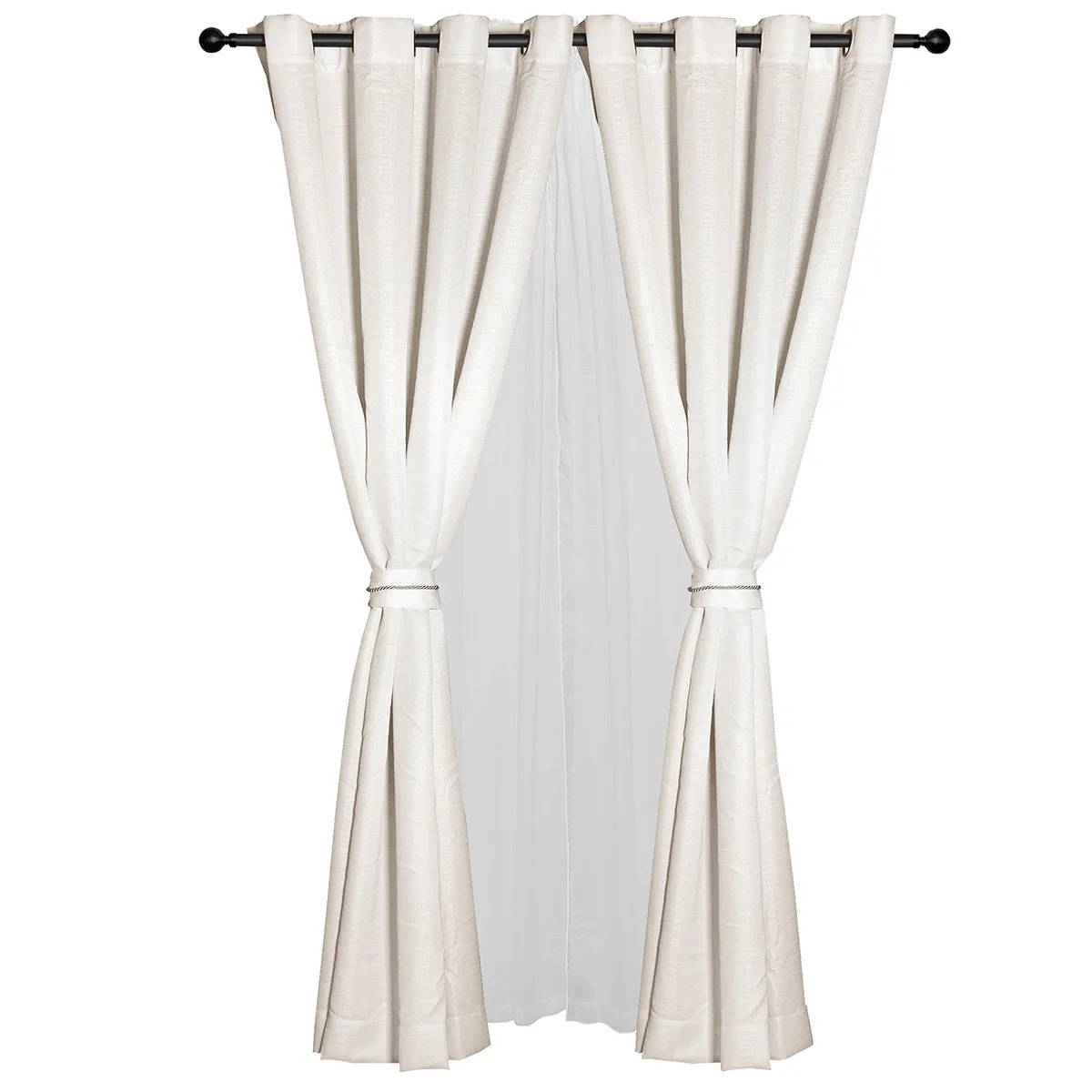 MASEL - Set Cortinas  Barbara 8 Piezas Crudo 140 X225