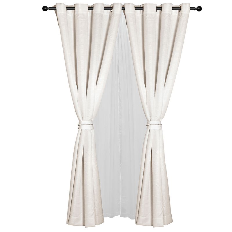 MASEL - Set Cortinas  Barbara 8 Piezas Crudo 140 X225