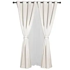MASEL - Set Cortinas Barbara 8 Piezas Crudo 140 X225