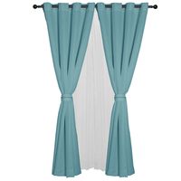 Set Cortinas Barbara 8 Piezas Turquesa 140 X225