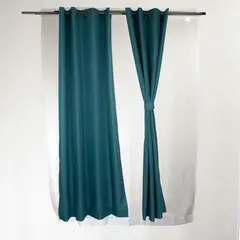 MASEL - Set Cortinas Barbara 8 Piezas Turquesa 140 X225