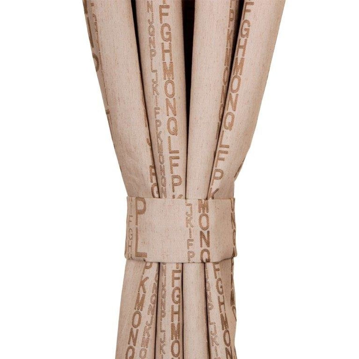 MASEL - Cortina Lino Letras Chocolate