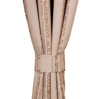 Cortina Lino Letras Chocolate