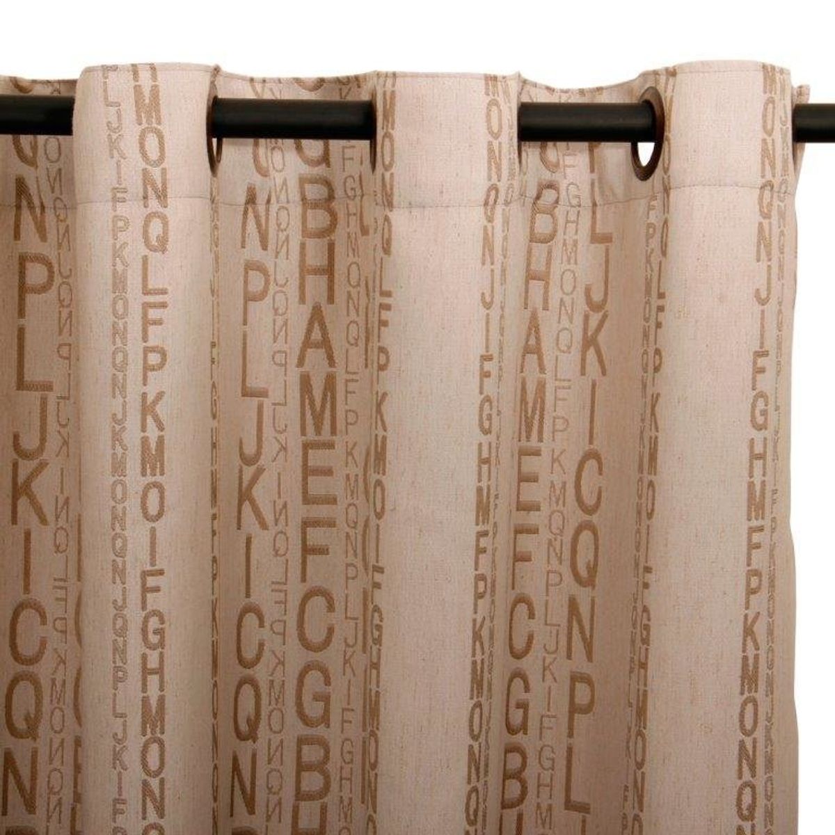 MASEL - Cortina Lino Letras Chocolate