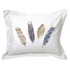 TUYO PRINT - Funda De Almohada Plumas Gris