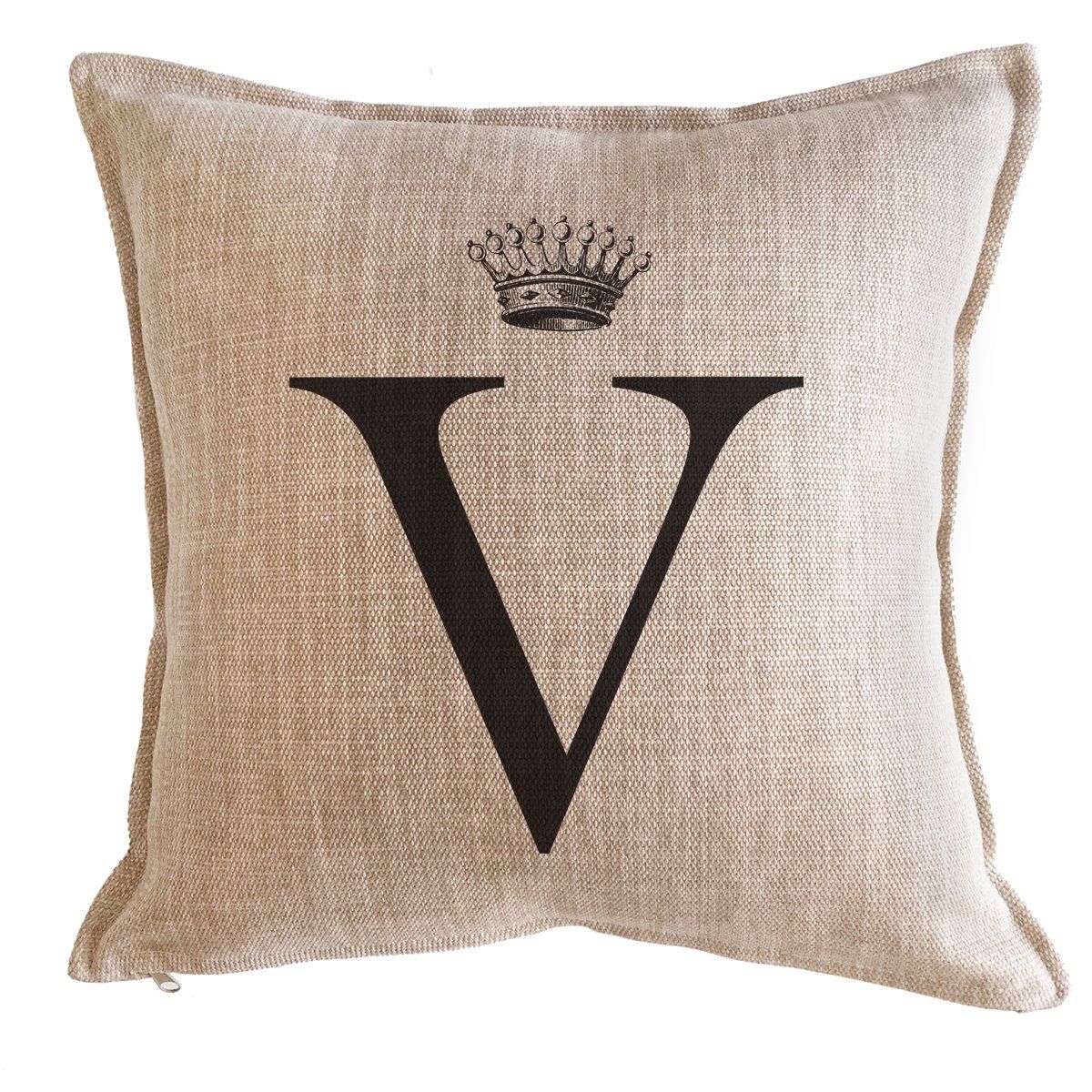 TUYO PRINT - Cojín linet corona arena V - 45x45