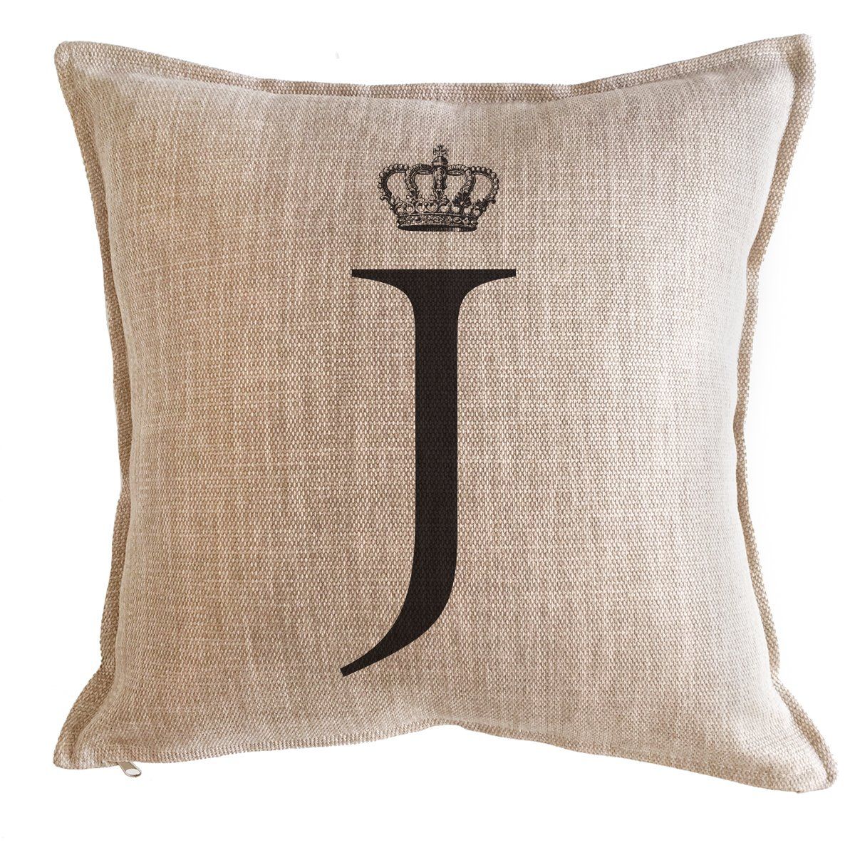TUYO PRINT - Cojín letras corona arena J - 45x45