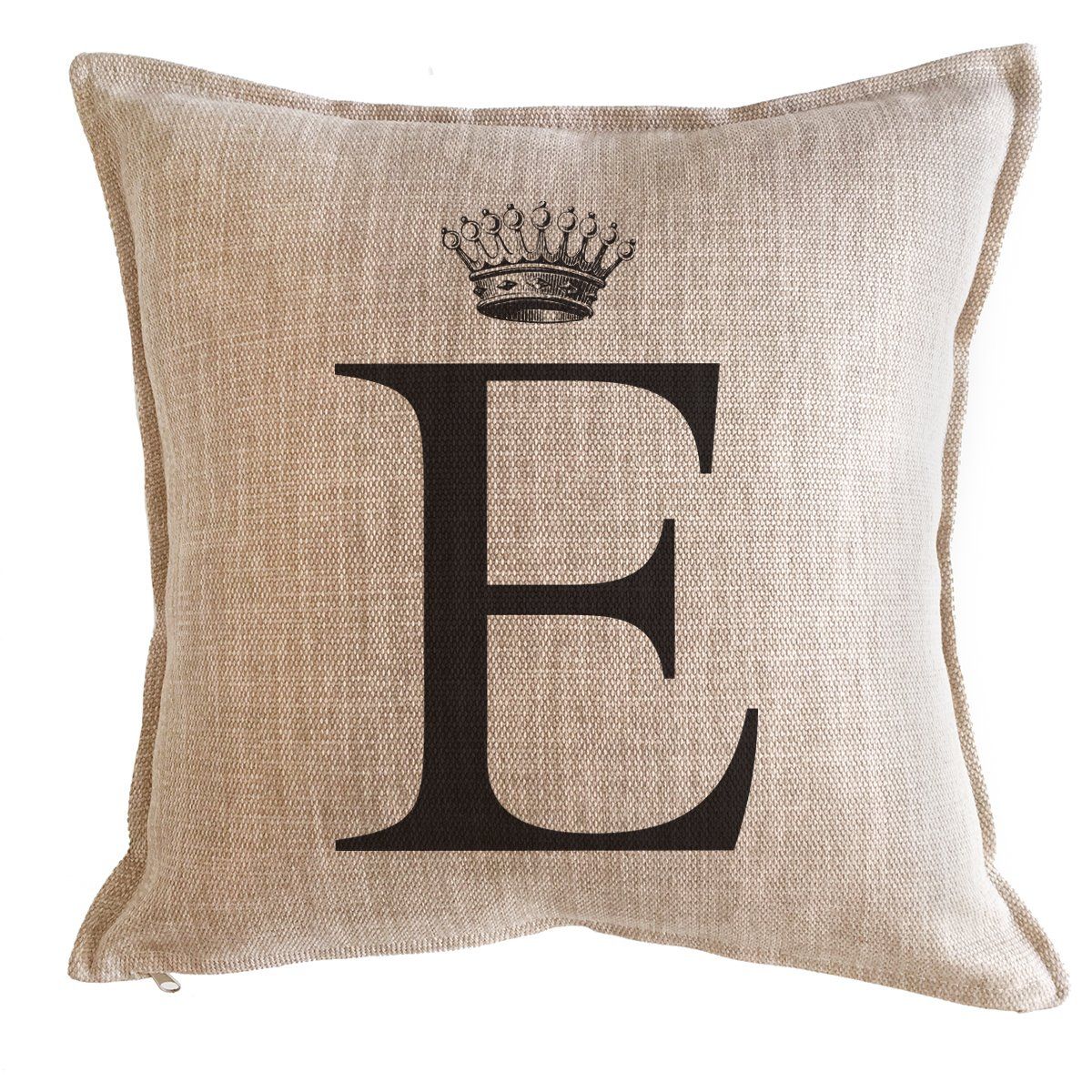 TUYO PRINT - Cojín letras corona arena E - 45x45
