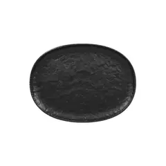 RAK PORCELAIN - PLATO OVALADO PORCELANA NEGRO 25CM ROCK RAK