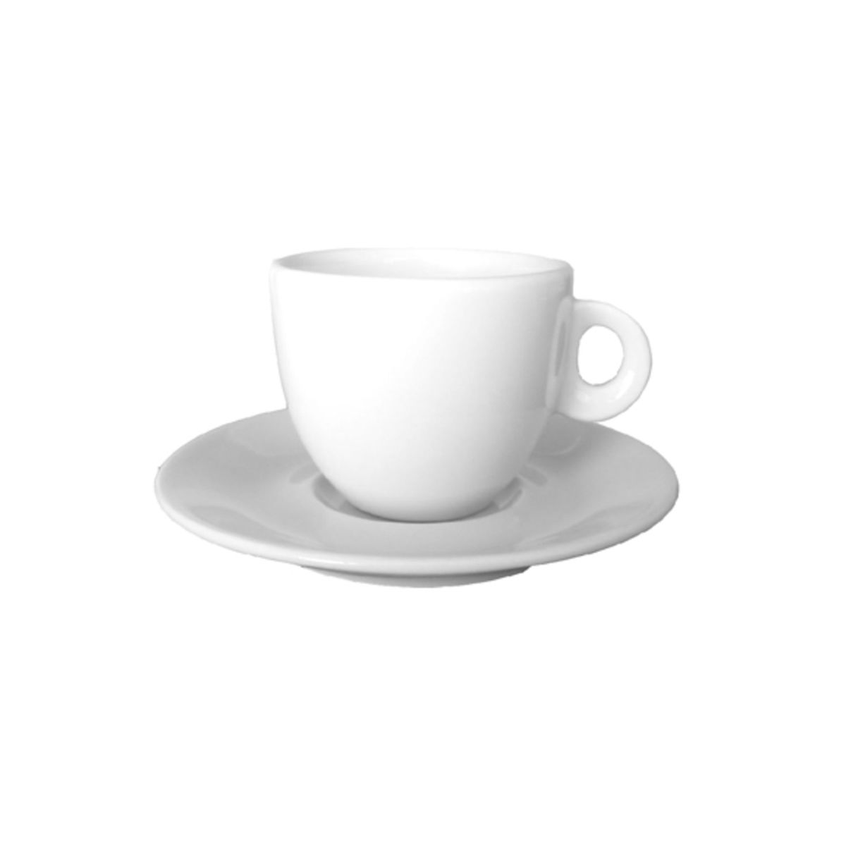 STAR FINE PORCELAIN - SET DE 12 TAZAS CAFE CON PLATILLOS DE PORCELANA BLANCOS REDONDOS 80CC STAR ROUND PARTY STAR FINE PORCELAIN