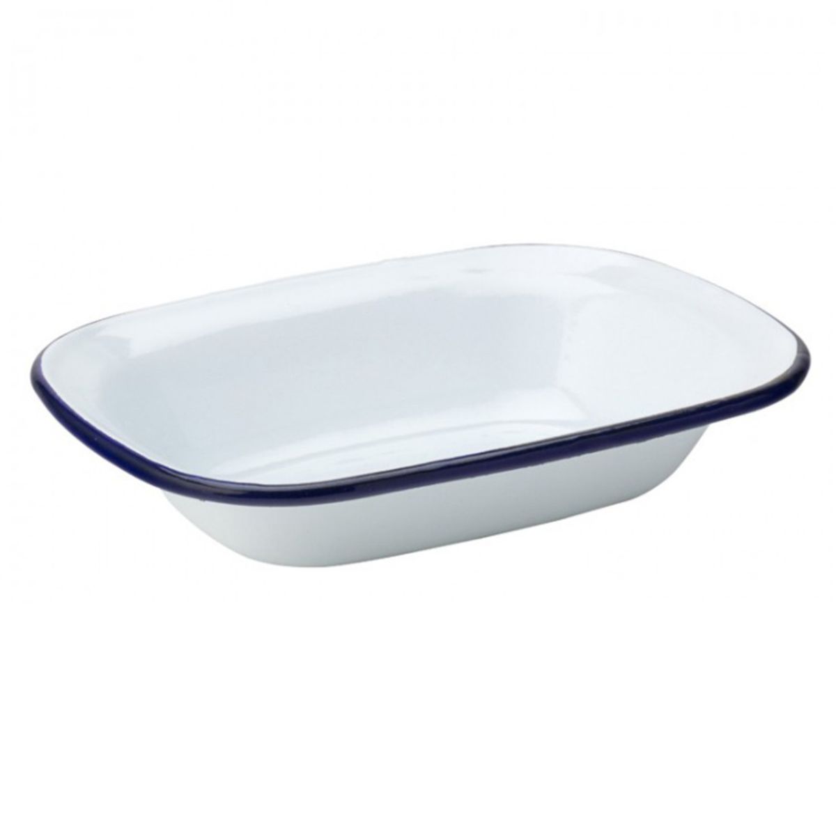 UTOPIA - SET DE 6 FUENTE ENLOZADO BLANCO BORDE AZUL 20CM UTOPIA