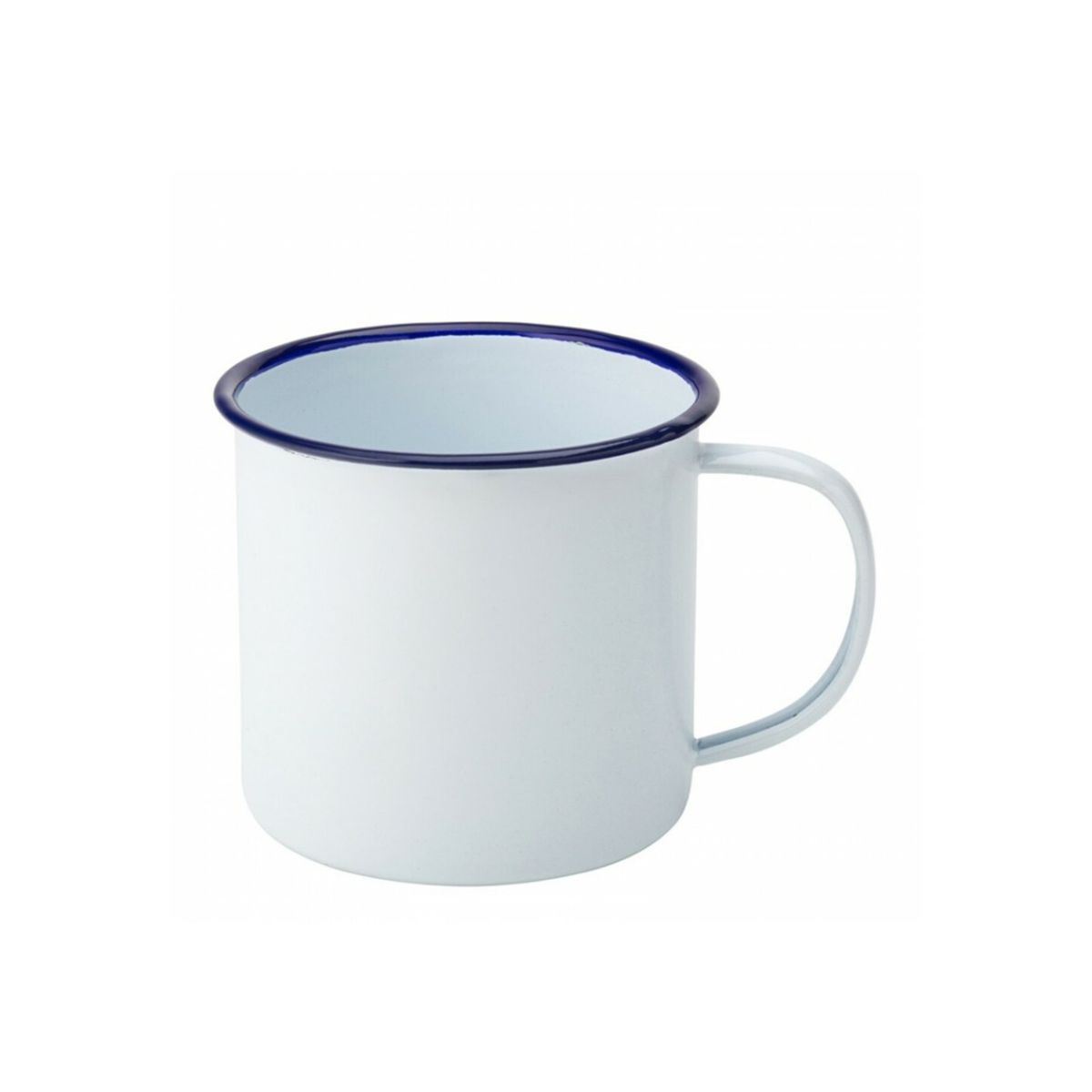 UTOPIA - SET DE 6 MUG ENLOZADO BLANCO BORDE AZUL 540CC UTOPIA
