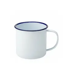 UTOPIA - SET DE 6 MUG ENLOZADO BLANCO BORDE AZUL 540CC