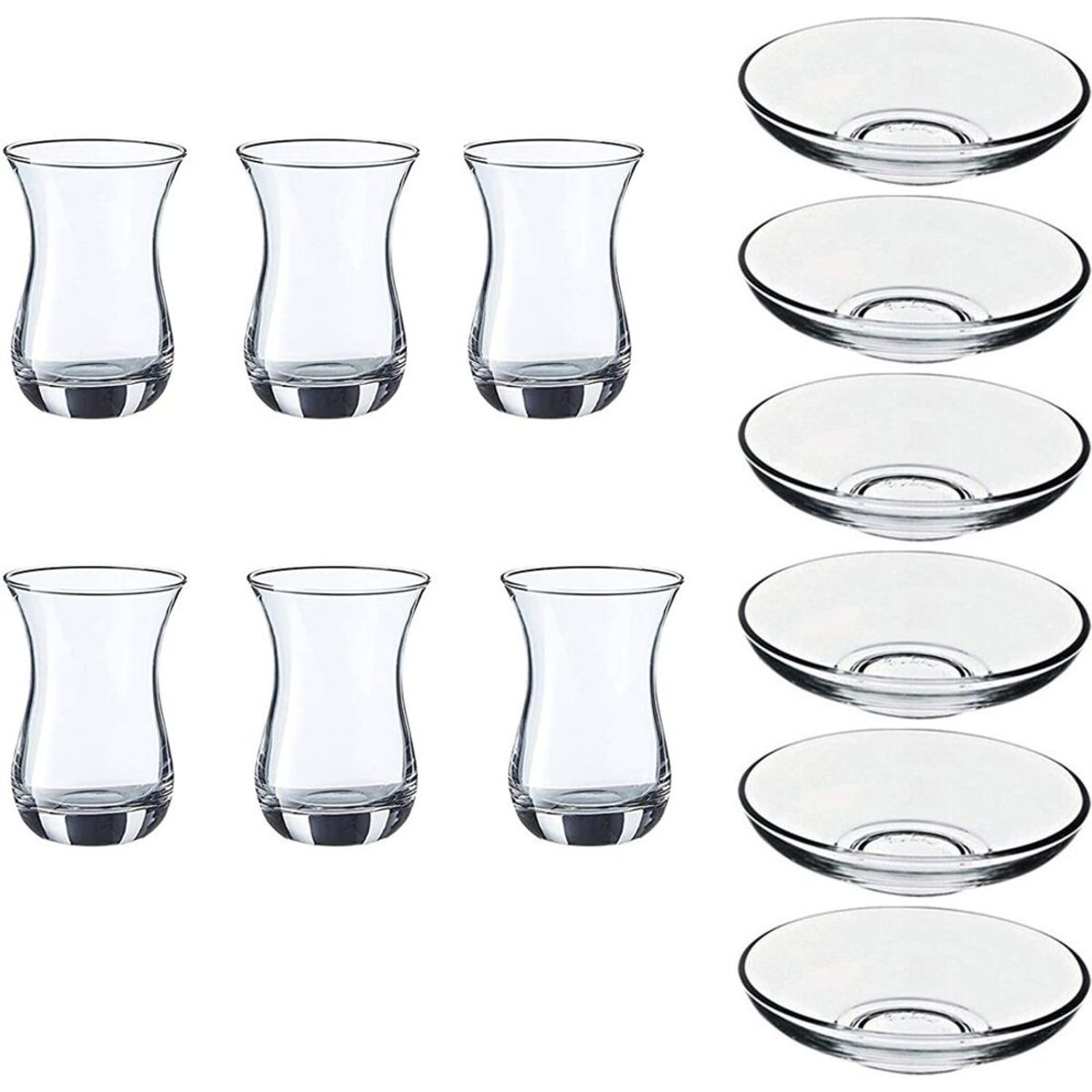 PASABAHCE - Set 6 Tazas Te Glass Con Su Platillo 165 Ml