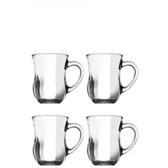 PASABAHCE - Set 4 Tazas Vidrio Con Asa 350cc
