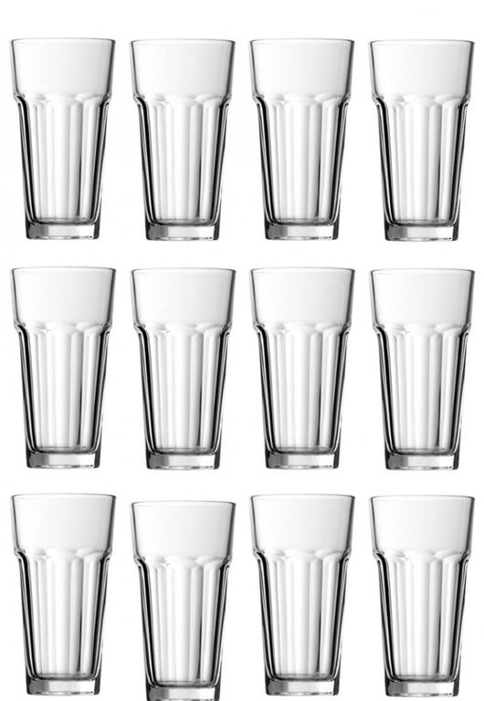 Pack 12 Vasos Vidrio Templado Casablanca 365cc