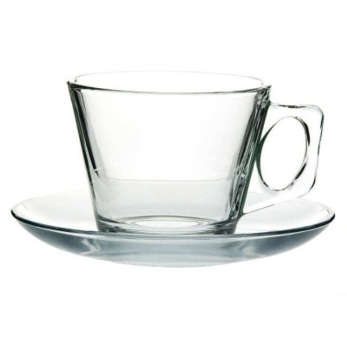 PASABAHCE - Set 6 Tazas Con Platillo Vidrio 195Cc PASABAHCE