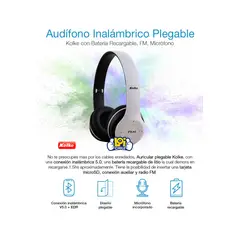 KOLKE - Audífonos Bluetooth Con Micrófono Radio Fm Recargables