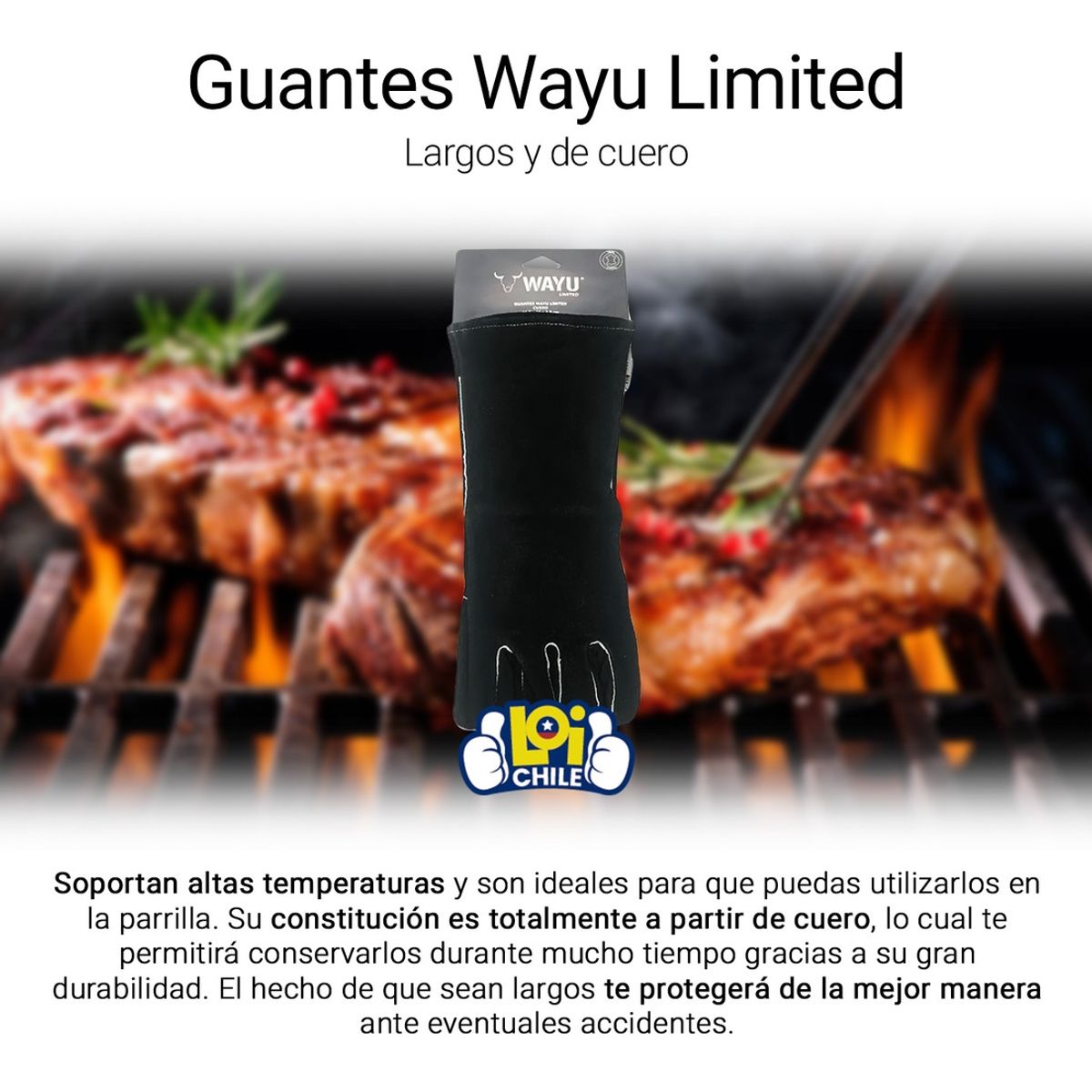 WAYU - Guante De Cuero Parrilero Wayu Alta Temperatura Limited WAYU