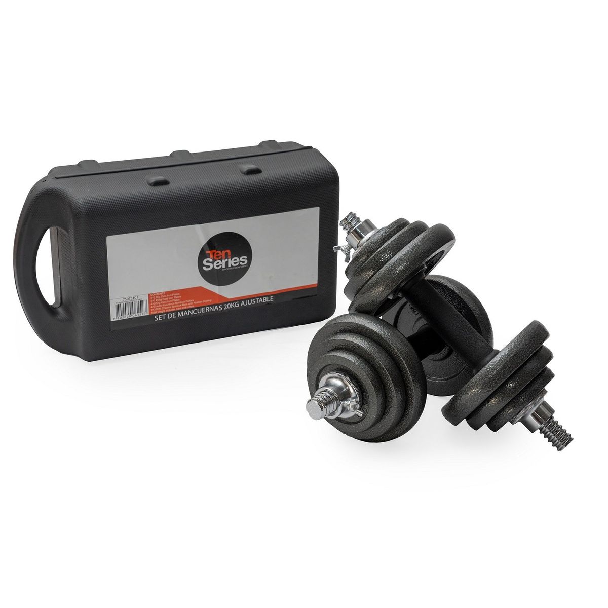 TEN SERIES - Set Mancuerna Hierro 20 Kg Ten Series