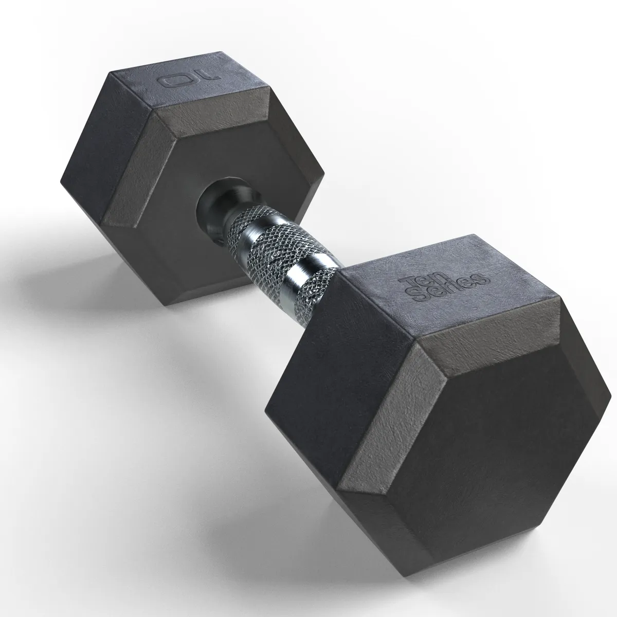 TEN SERIES - Mancuerna Hexagonal Recubierta En Caucho 10 kg