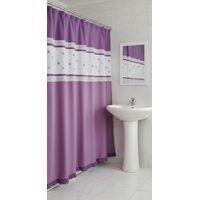 Cortina de Baño Bordada 180x180 Morado