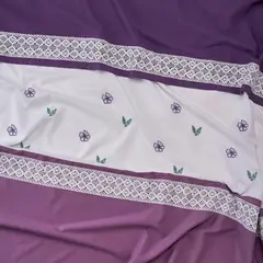 VELUTTI - Cortina de Baño Bordada 180x180 Morado