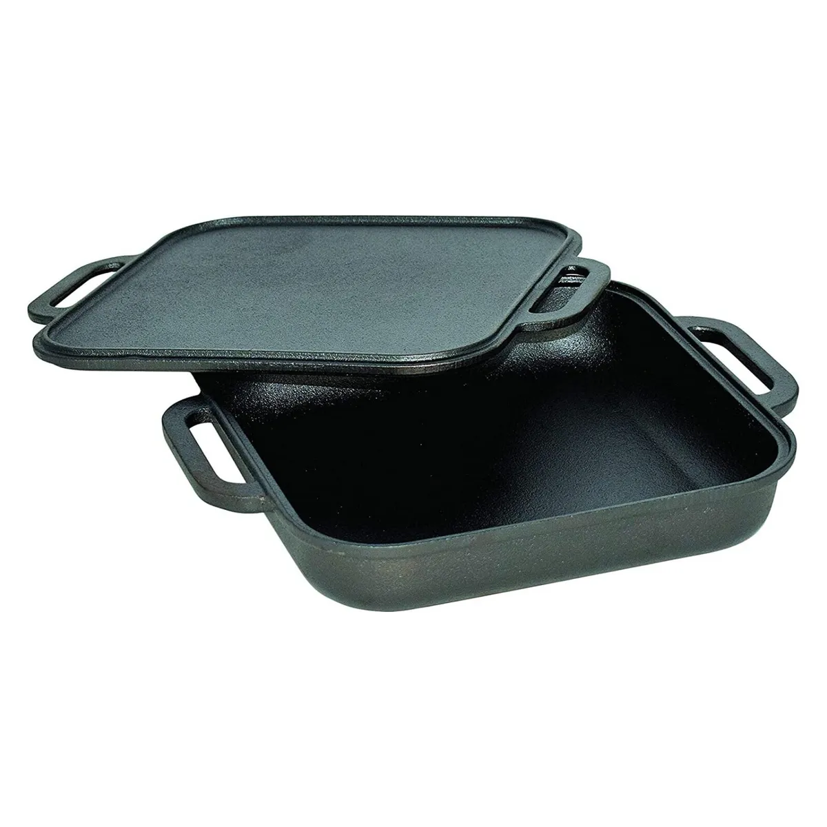JIM BEAM - Set Sarten Con Plancha Reversible Hierro Fundido