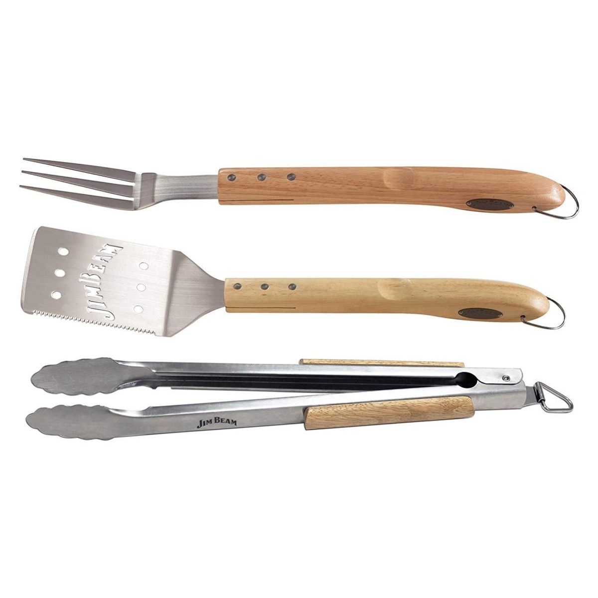 JIM BEAM - Set Parrillero 3 Piezas Con Mango Madera