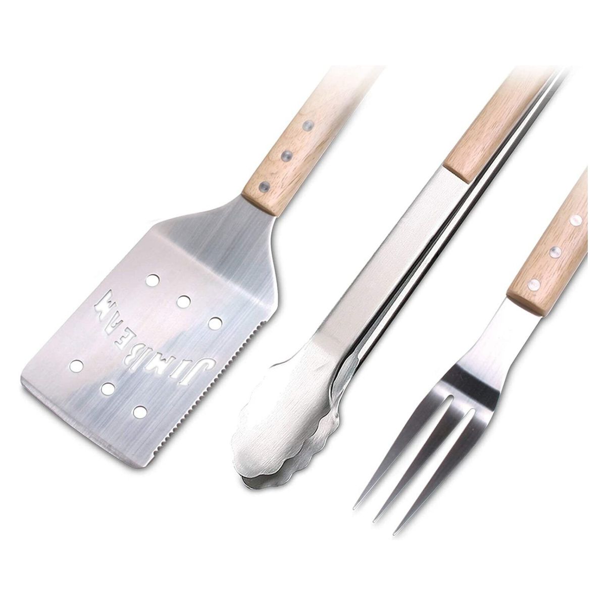 JIM BEAM - Set Parrillero 3 Piezas Con Mango Madera