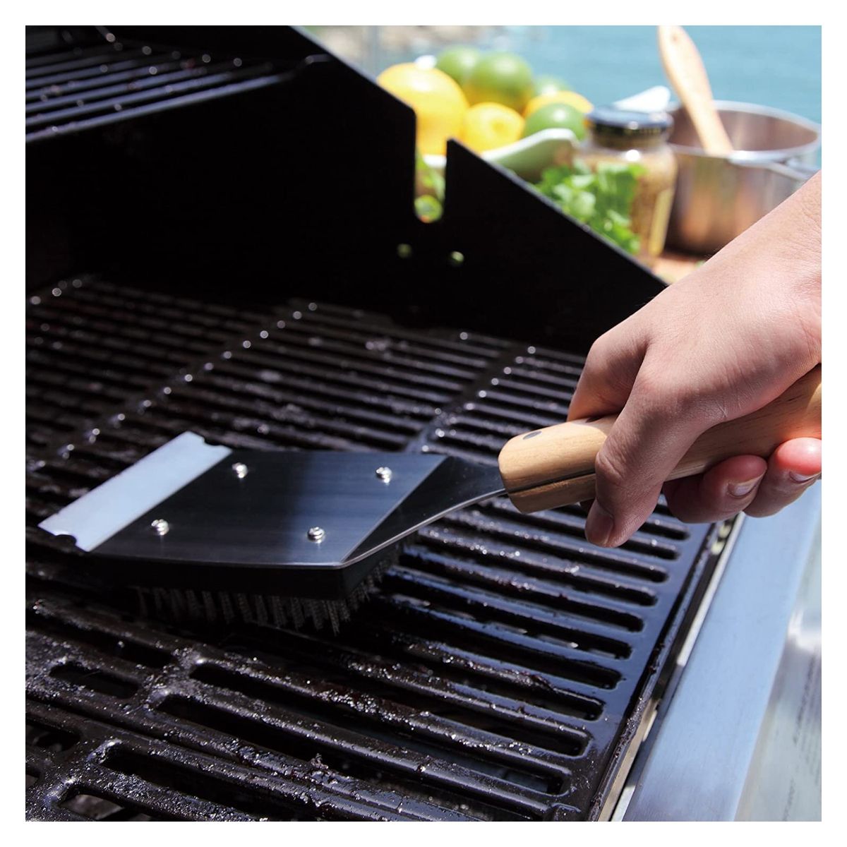 JIM BEAM - Cepillo Limpia Parrillas Con Cabezas Removible