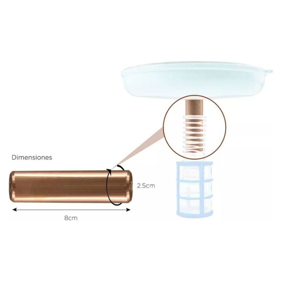 HOMECLAF - Electrodo De Cobre Para Ionizador Solar Piscina
