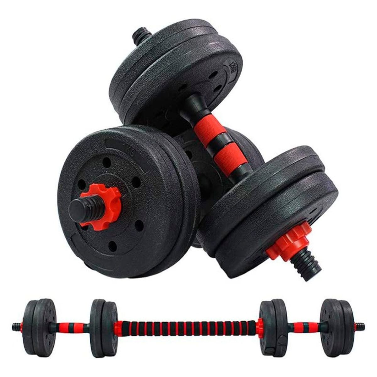 K FIT - Set Mancuernas Con Barra Ajustable 20Kg K-Fit