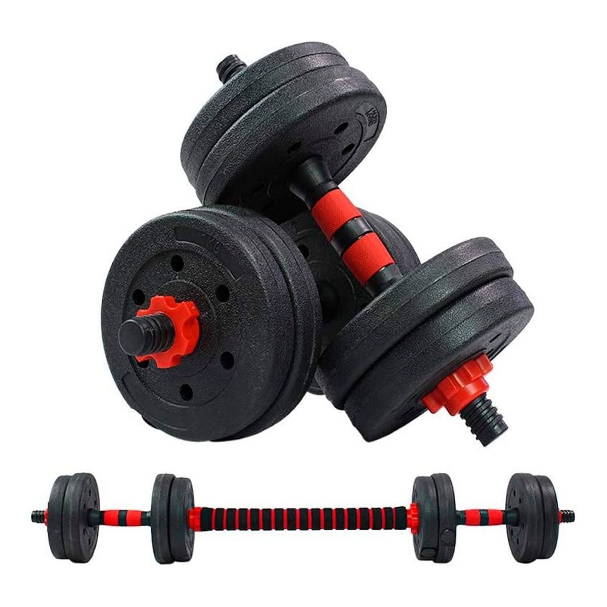 K FIT - Set Mancuernas Con Barra Ajustable 20Kg K-Fit