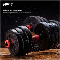 Set Mancuernas Con Barra Ajustable 30Kg K-Fit