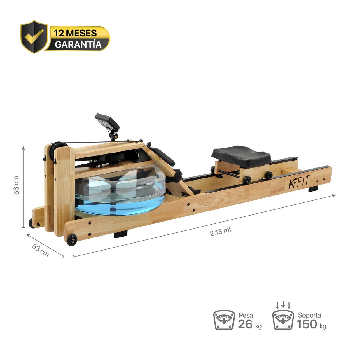 K FIT - Máquina Remadora Bogadora De Agua Valent K-Fit